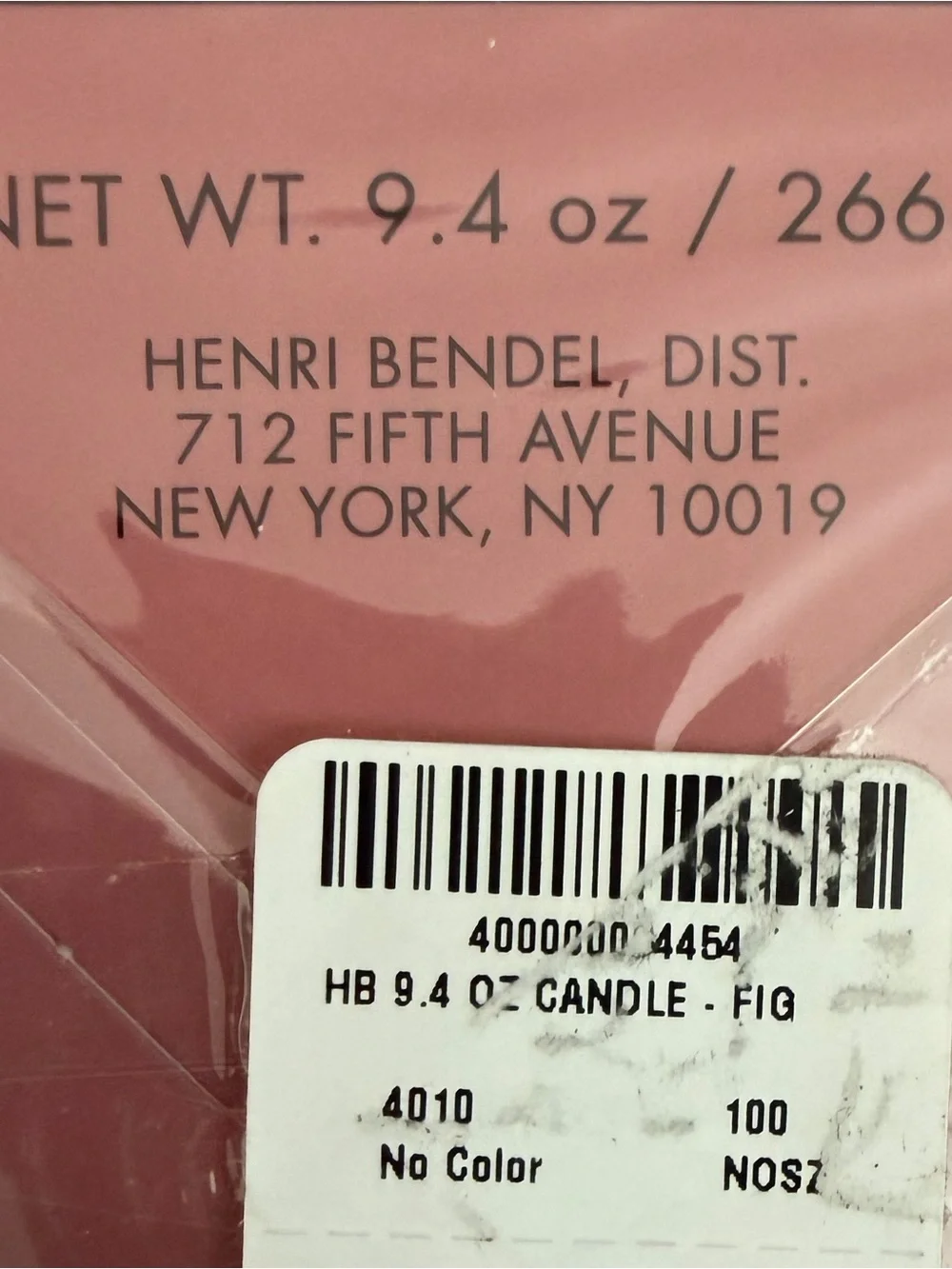 Rare Henri Bendel Fig Scented Candle